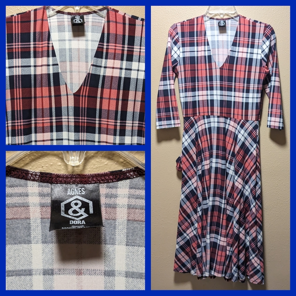 EUC Agnes & Dora Plaid Dress - Small